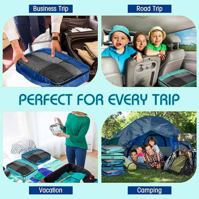 5 Pcs Packing Cubes for Suitcase Large Travel Cubes Carry on Luggage Organizer - Image 7