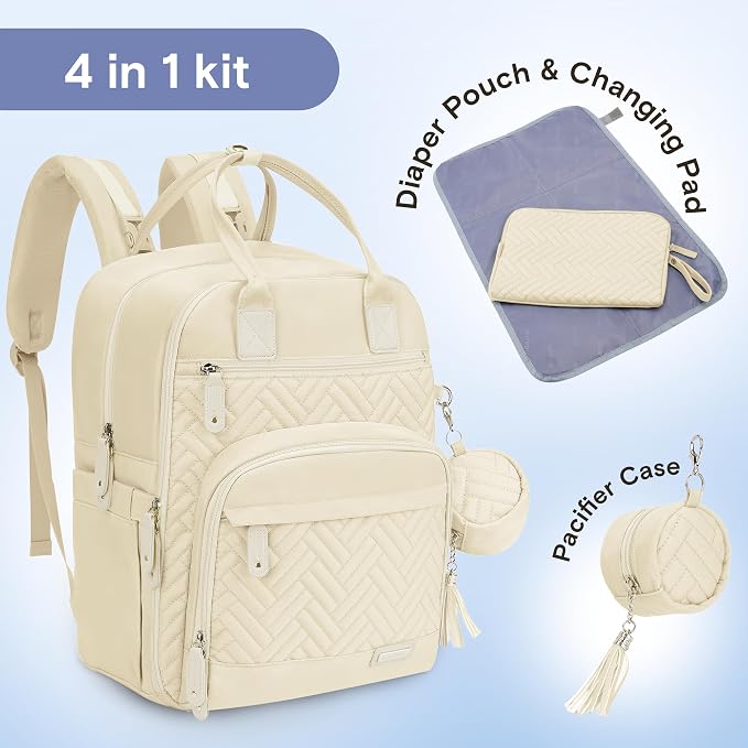 iniuniu Diaper Bag Backpack, 4 in 1 kit Large Unisex Baby Bags - Image 2