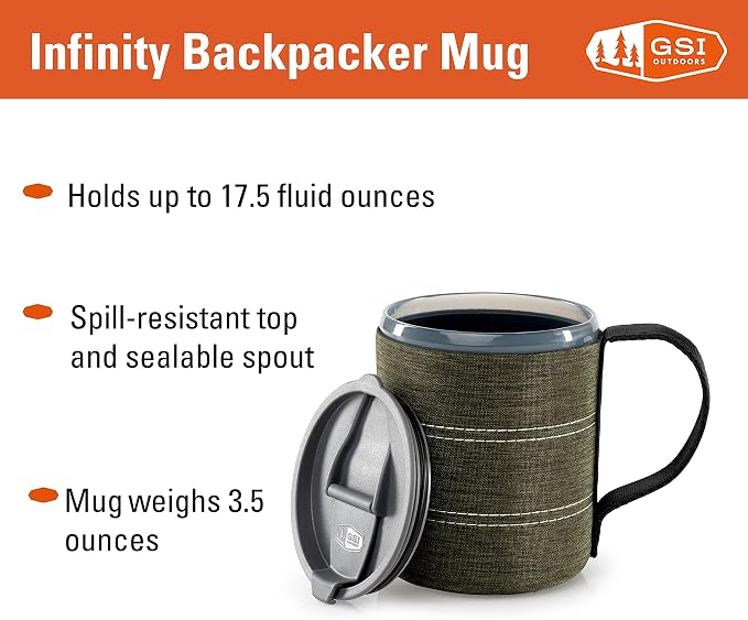 GSI Outdoors Infinity Backpacker Mug I Lightweight, BPA-Free Coffee Cup - Image 3