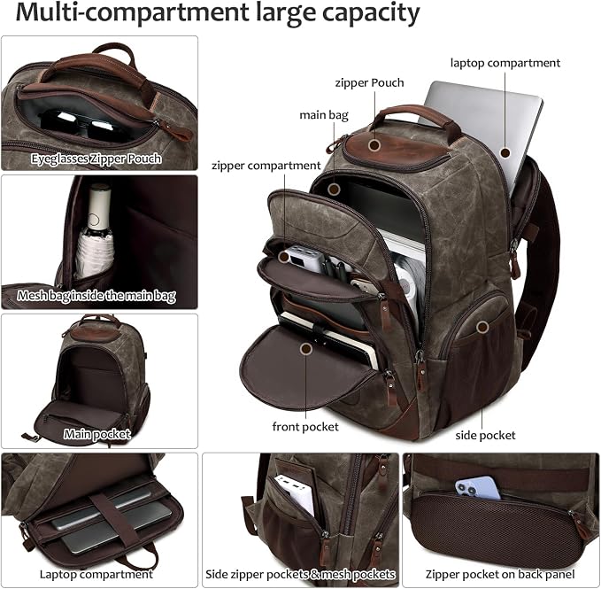 Travel Laptop Backpack 17.3 inch XL Computer Backpack - Image 3
