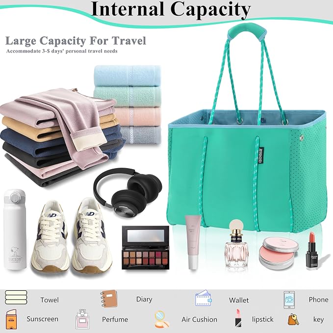 QOGiR Neoprene Multipurpose Beach Bag Tote - Image 5