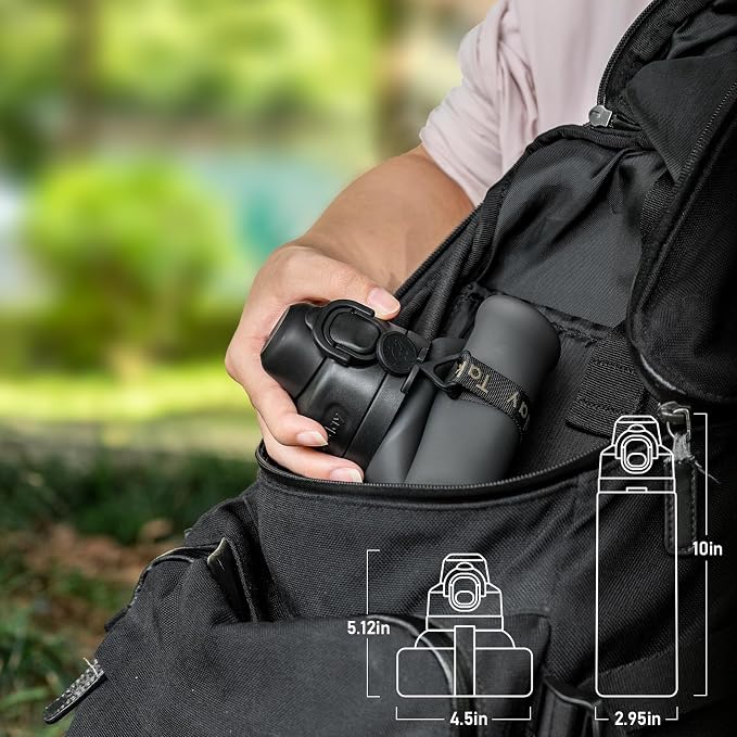 TakeToday Collapsible Water Bottles 20oz, Leak Proof, Foldable Silicone Travel - Image 2