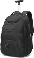 Boavan Wheeled Backpack, 18.4 inch Water Resistant Rolling Backpack, Carry on by Boavan