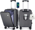 BISON DENIM 20 Inch Carry On Luggage, PC Lightweight Hardside Expandable by BISONDENIM