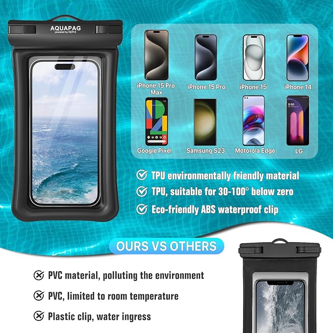 NEPHI IP68 Waterproof Phone Pouch 2 Pack-Up to 7.0"，Adjustable Neck Lanyard - Image 6