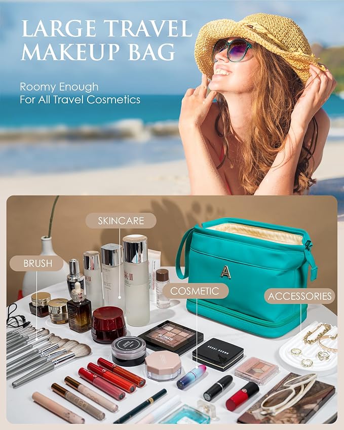 Holiday Gifts, Birthday Gift for Her, Makeup Bags, Waterproof Double Layer - Image 3