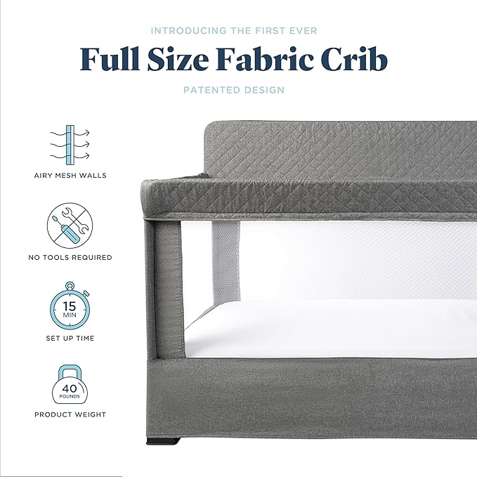 Baby Delight Lunaire Full Size Crib | Breathable Mesh Baby Crib | Tool-Free - Image 2