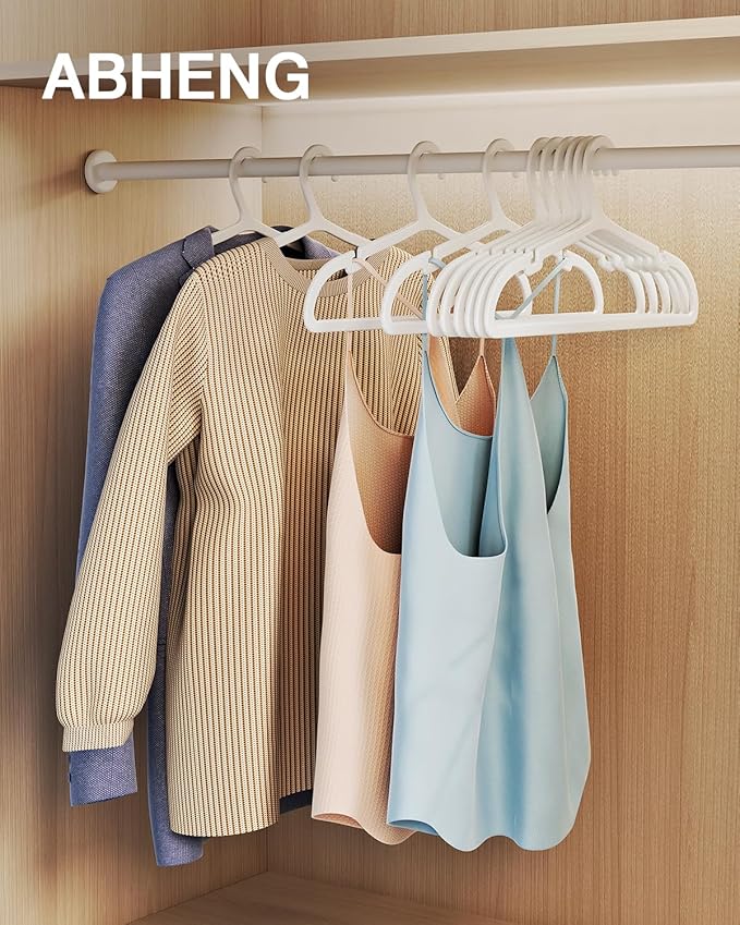 80 Pack Clothes Hangers, Non Slip Plastic Coat Hangers, Space Saving Hangers - Image 2