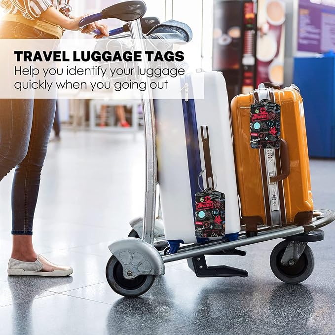 2 Pack Luggage Tags for Suitcases Women Men Kids, Go Travel-World Bag Tags for - Image 5
