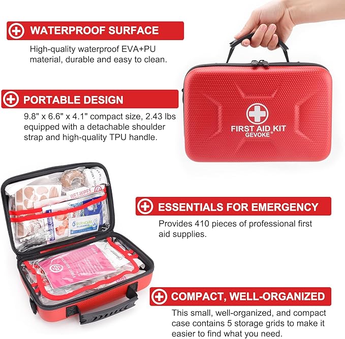 410 Piece Waterproof Hard Shell First Aid Kit - Image 3