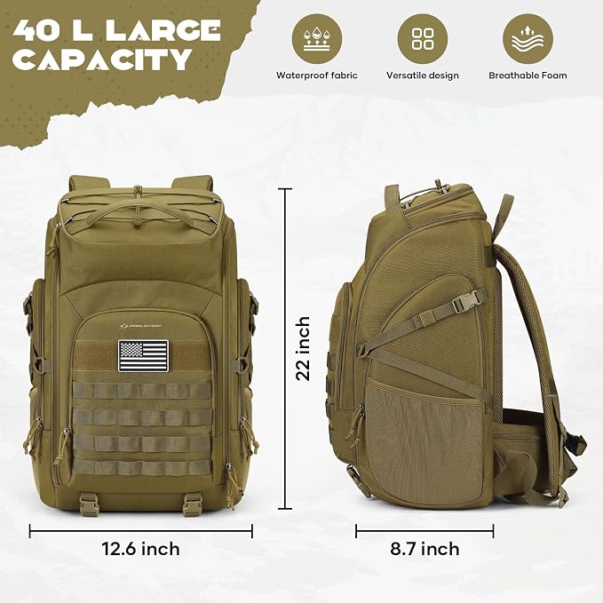 Maelstrom Tactical Backpack for Men, 40L Military Backpack, Water Resistant - Image 4