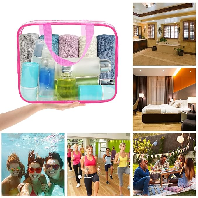 APREUTY Clear Makeup Bags, TSA Approved 6 Pcs Cosmetic Makeup Bags Set Clear PVC - Image 7