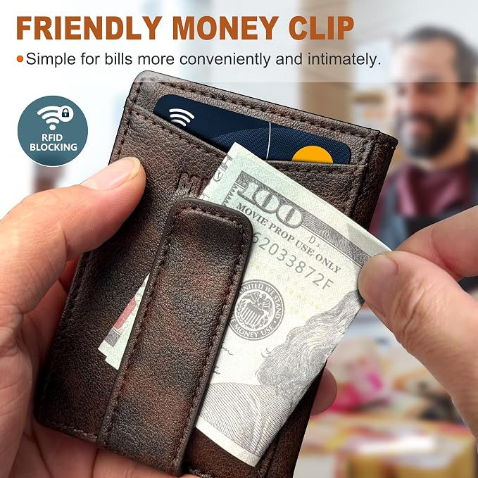 Airtag Wallet for Men- with Money Clip Gift Boxed, Magnetic Closure Slim - Image 6