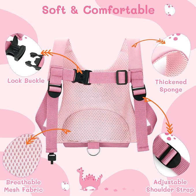 Dr.meter 3 in 1 Toddler Harness Leash + 8.2ft Anti Lost Wrist Link, Cute - Image 4
