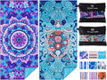 2 Pack Microfiber Oversized Lightweight Beach Towel 71"x32" Extra Thin Large by Qinqinamu