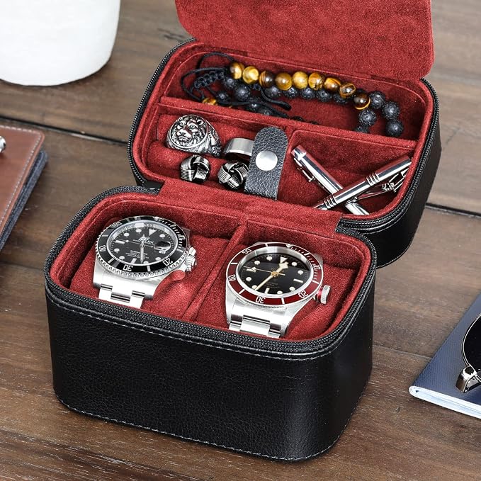 ROTHWELL 2 Watch Travel Case Storage Organizer - Image 3