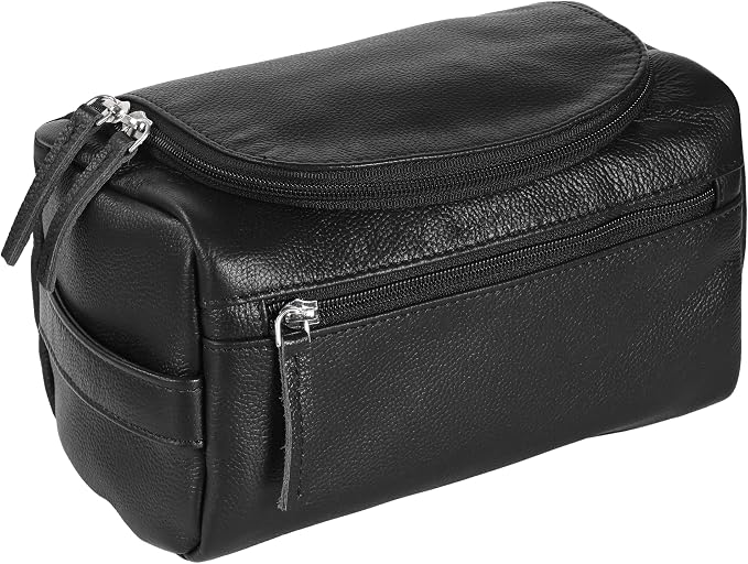 ELIZO Premium REAL Leather Toiletry Bag by LuxuryEngineeredProducts