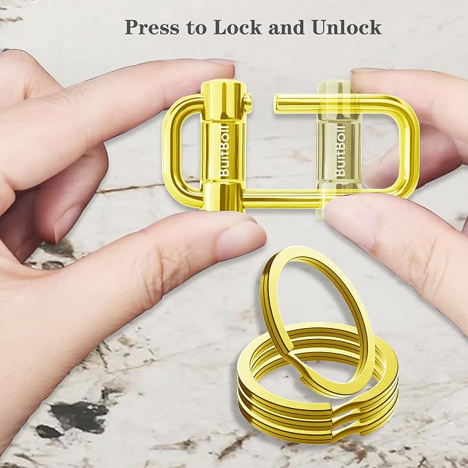 Key Chain, Heavy Duty Lock Key Ring Keychain Clip Key Holder Organizer - Image 2