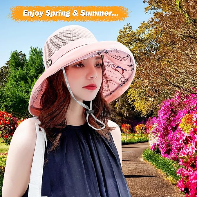 Women Wide Brim Sun Hats Metal Wired Edge Summer UV Protection Beach Fishing Hat - Image 6
