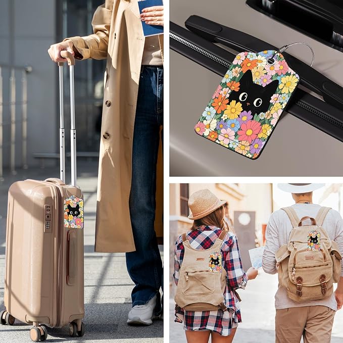 2 Pcs Colorful Cat Luggage Tags - Image 4