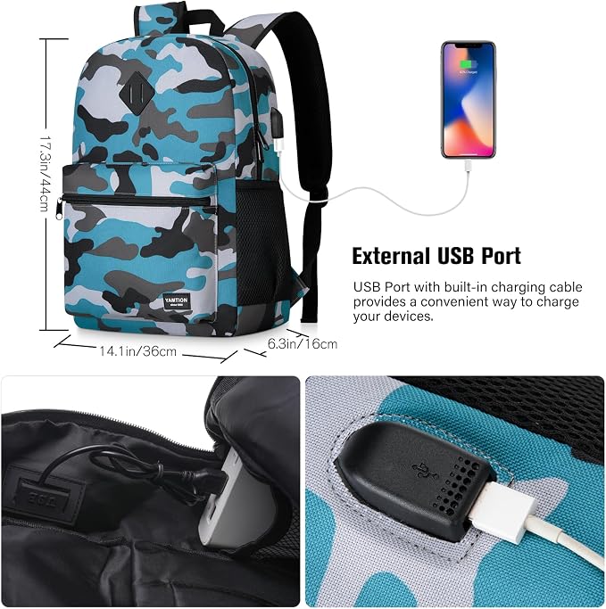 School Backpack, Bookbag Men and Teen Boy Schoolbag - Image 5