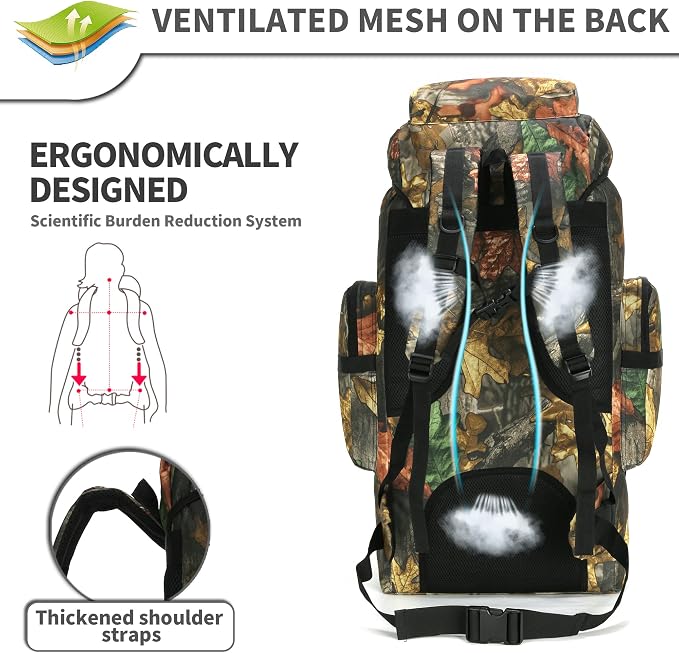 King'sGuard 70L Camping Hiking Backpack Tactical Backpack Military Molle - Image 4