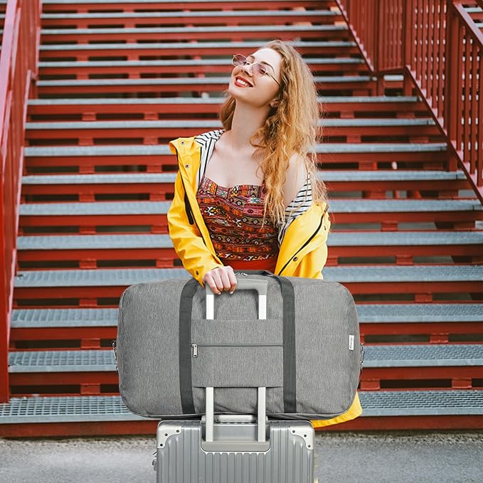Extra Large Travel Duffel Bag Foldable Weekender Packable Lightweight Luggage - Image 5