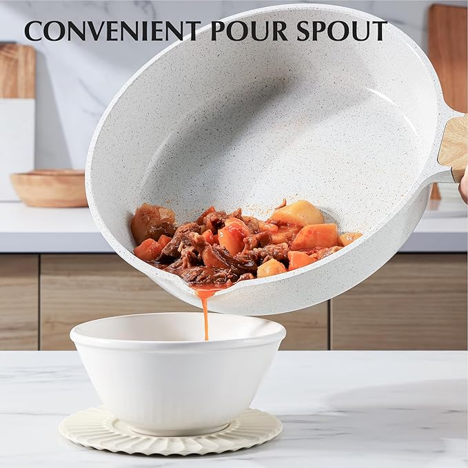 SENSARTE Nonstick Ceramic Cookware Set 23-Piece, Healthy Pots and Pans Set - Image 6