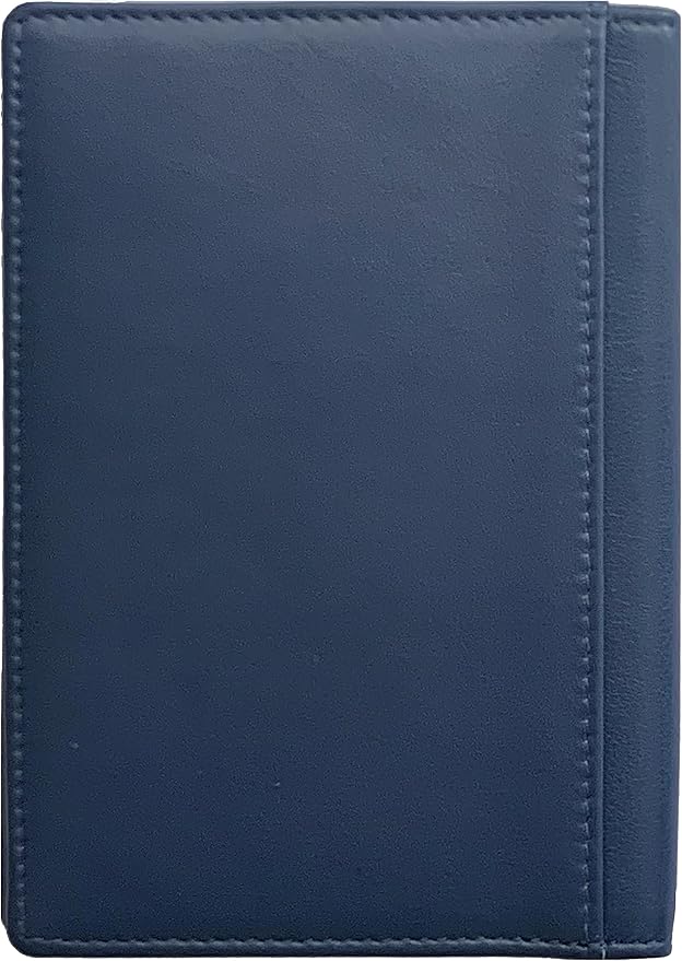 Personalized Monogrammed Navy Leather RFID Passport Wallet - Image 6