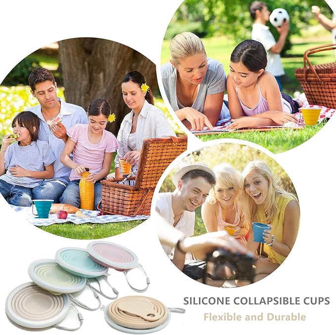 IYYI Collapsible Cup for Traveling, Silicone Foldable Cup, Camping Mug - Image 2