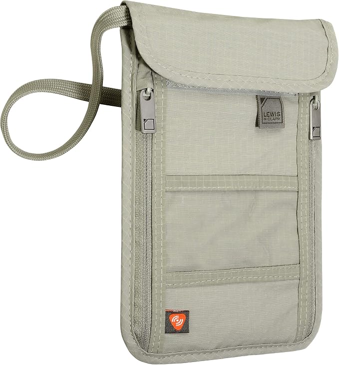 Lewis N. Clark RFID Blocking Stash Neck Wallet, Travel Pouch + Passport Holder by LewisNClark