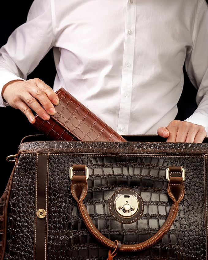 MR.OKAY 2 Watch Travel Case- Classic Leather Watch Case - Image 2