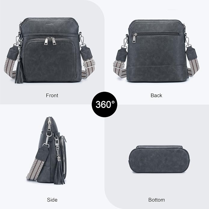 Crossbody Purse for Women, Lightweight Medium Crossbody Bag Soft Leather - Image 3