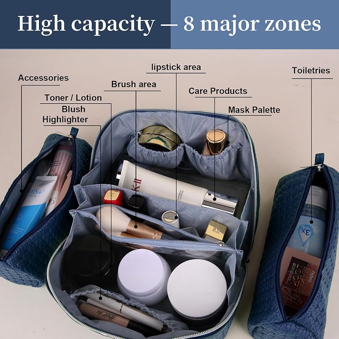 BOYATU Travel Makeup Bags for Women: Large Cosmetic Bag - Image 3