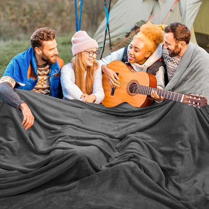 PHF Oversized King Fleece Blanket 120"x120", No Shed No Pilling Big Soft Blanket - Image 3