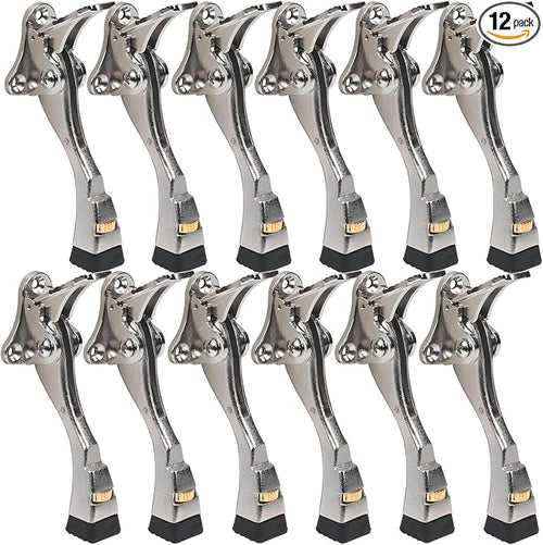 12 Packs Heavy Duty Kickdown Door Stopper, One Touch Adjustable Kickdown Door by ENYZTBI