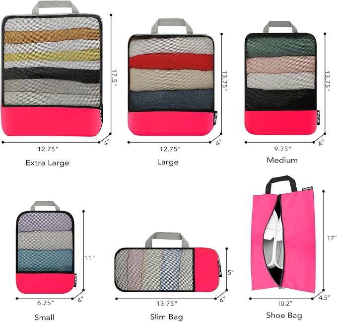 BAGAIL 4 Set/6 Set/8 Set Compression Packing Cubes Travel Accessories - Image 2