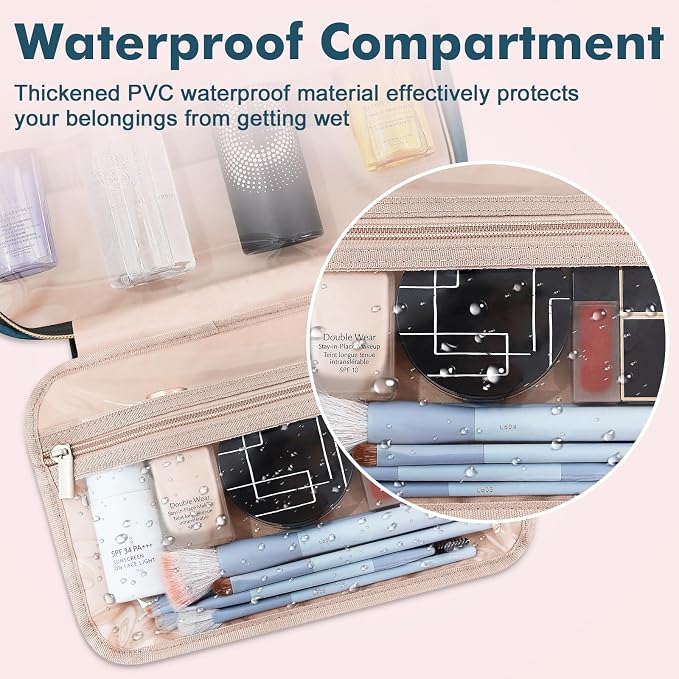 Wedama Toiletry Bag for Women, Medium Cosmetic Travel Bag, Hanging Toiletry Bag - Image 3