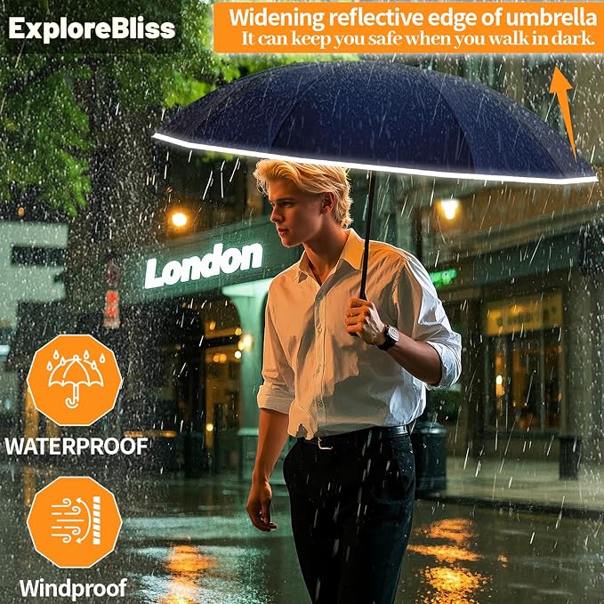 Travel Umbrella Superior, Beautiful & Compact, Large Strong but Light Portable - Image 4