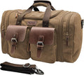 Wildroad 60L Travel Duffel Bag, Expandable Canvas Genuine Leather Duffle Bag by WILDROAD