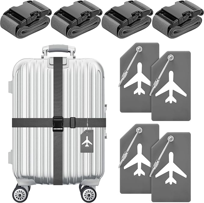 Weewooday 8 Pcs Luggage Straps Suitcase Tags Set by Weewooday