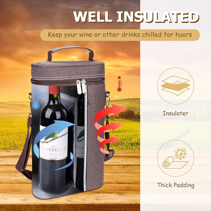 Tirrinia 2 Bottle Wine Gift Tote Carrier - Image 6