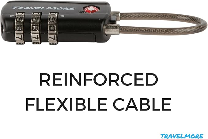 6 Pack TSA Approved Travel Combination Cable Luggage Locks - Image 4