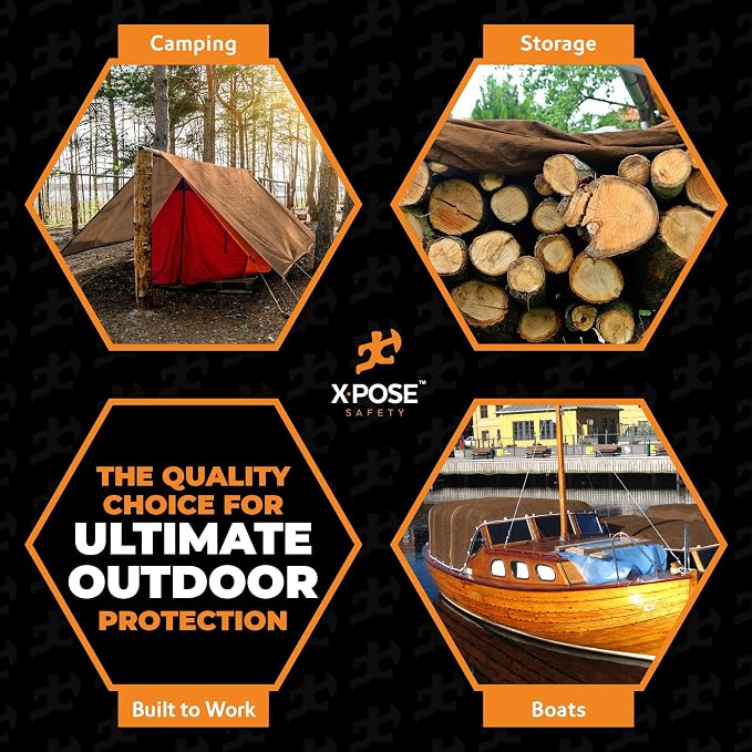 Multipurpose Protective Cover Brown Poly Tarp 10' x 12' - Image 7