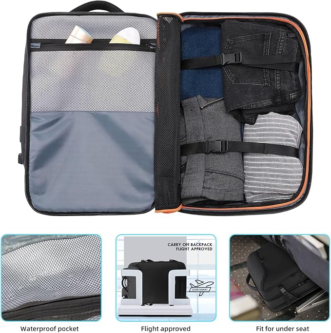Travel Carry on Backpack 50L Expandable Flight Approved Backpacks 17.3 inch - Image 4