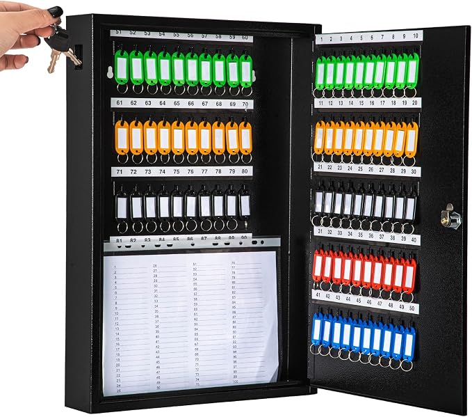 UMEKEN Key Box Wall Mount 100 Position Metal Valet Key Cabinet Lock Box by UMEKEN