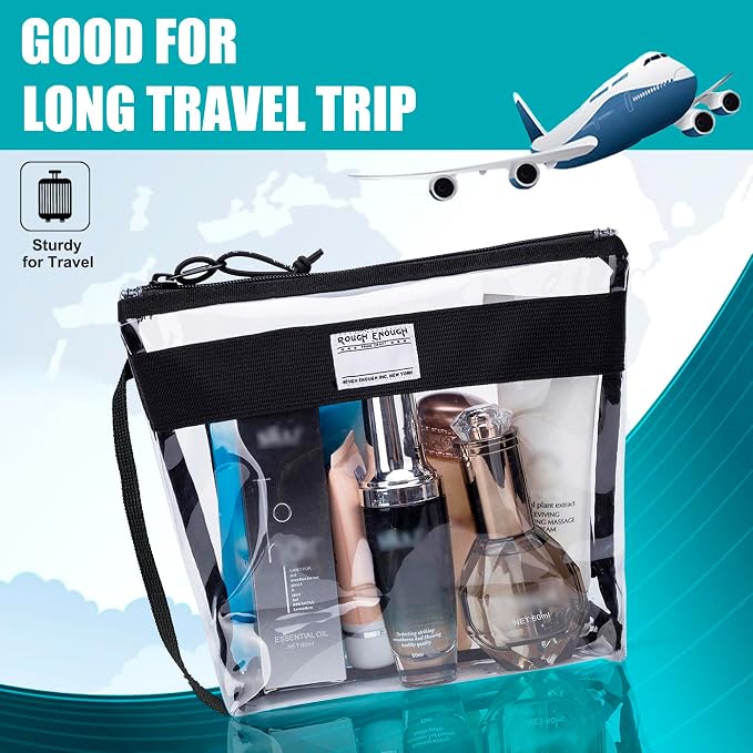 Rough Enough Clear Toiletry Bag Makeup Organizer Cosmetic Pouch - Image 2