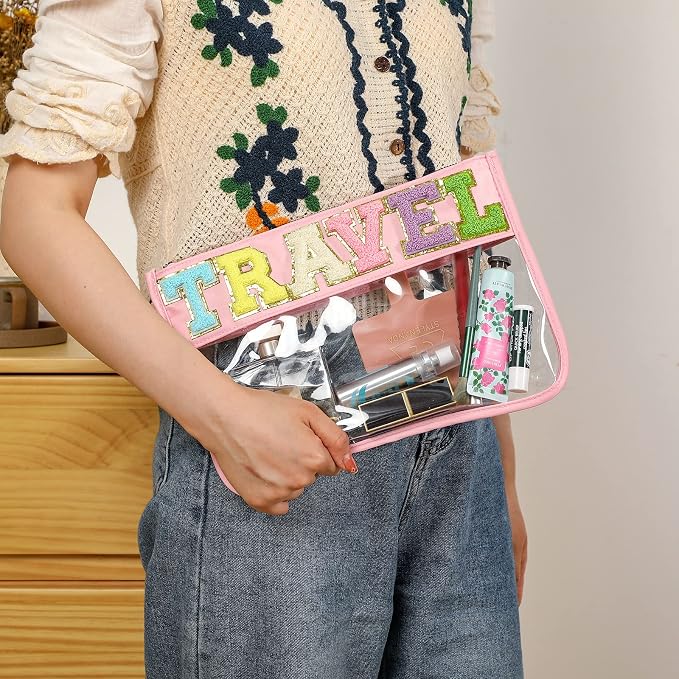 DYSHAYEN Chenille Letter Clear Zipper Pouch - Image 6