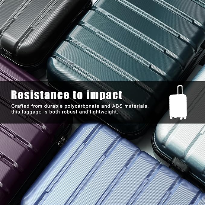Coolife Luggage Suitcase Carry-on Spinner TSA Lock USB Port Expandable - Image 6
