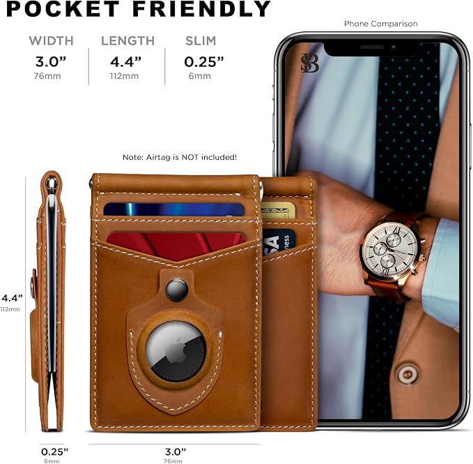 SERMAN BRANDS RFID Blocking Wallet Slim Bifold - Image 4